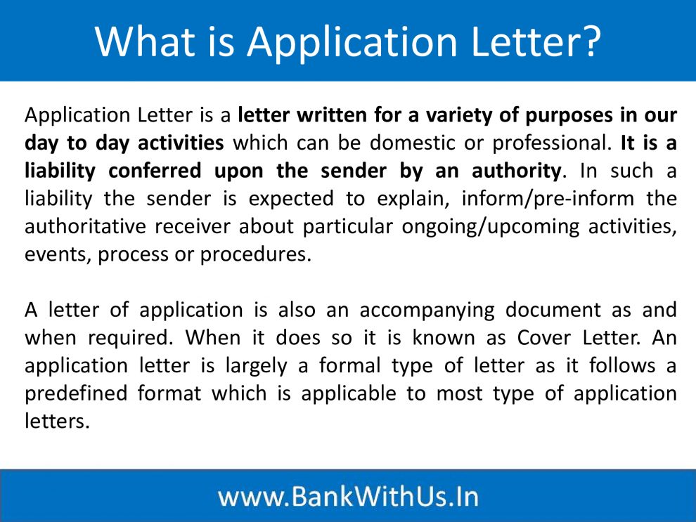 What Is Application Letter Bank With Us