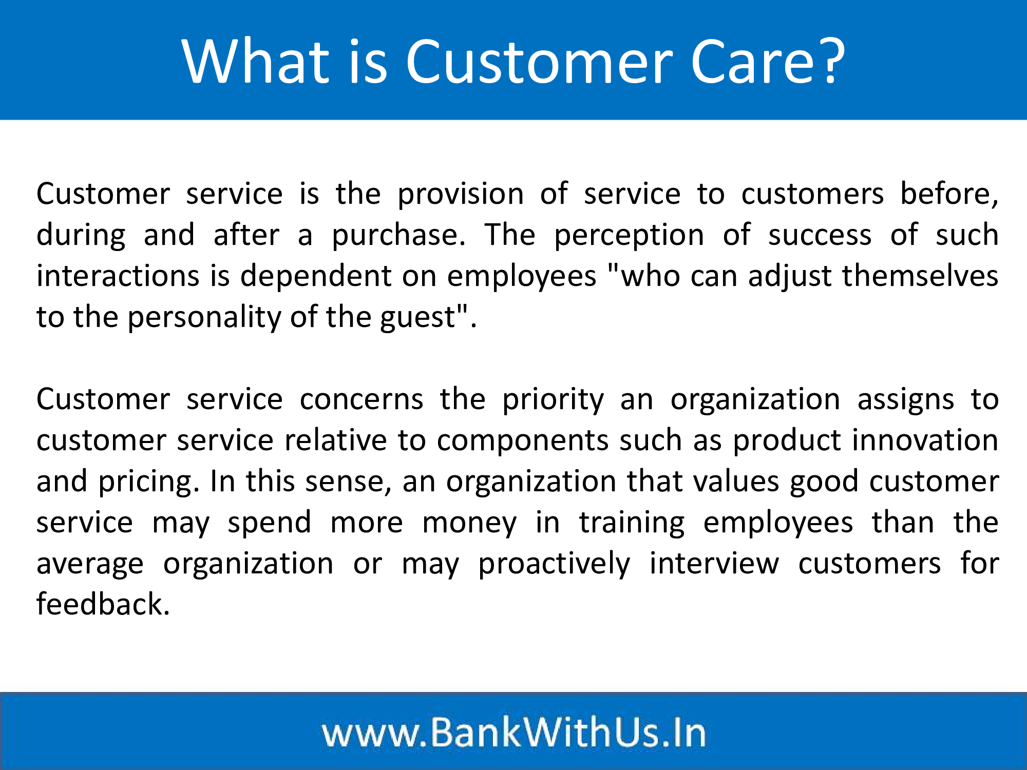  What Is Customer Care Bank With Us