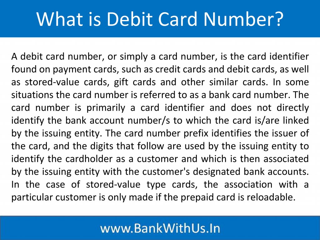 What is Debit Card Number? - Bank With Us