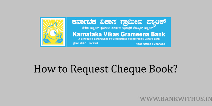 Karnataka Vikas Grameena Bank Cheque Book